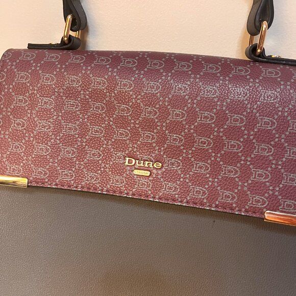 Dune London Burgundy and Gray Satchel - Picture 4 of 5